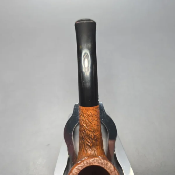 Charatan's Make Reuben Era 110 Sandblasted Bent Billiard Estate Briar Pipe, Unsmoked - Image 6