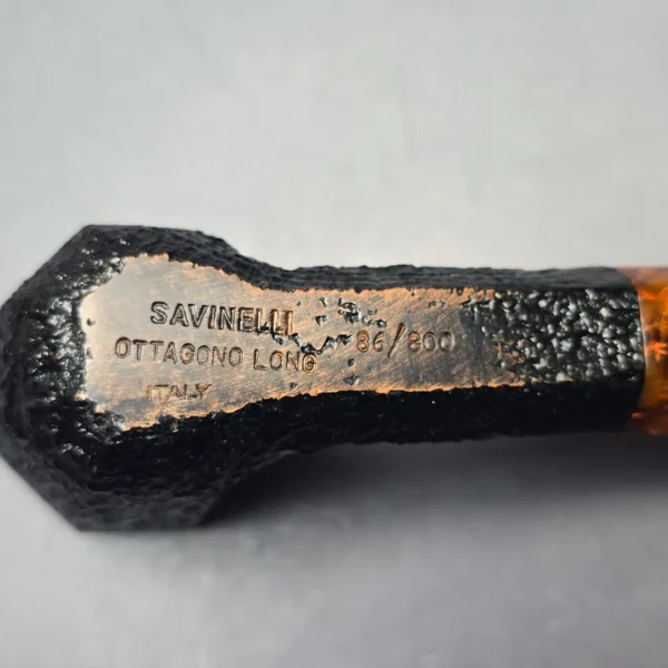 Savinelli Ottagono Long II Sandblasted Panel Dublin Briar Pipe, New, 6mm - Image 11