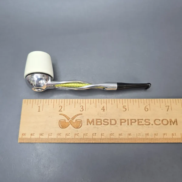 Falcon Shillelagh Green w/ MBSD Meerschaum Brandy Block Meerschaum Bowl Pipe, New - Image 11