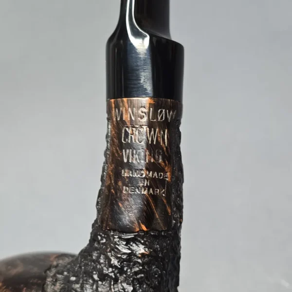Poul Winslow Crown Viking Partially Rusticated Apple Estate Briar Pipe, Danish Estates - Image 6