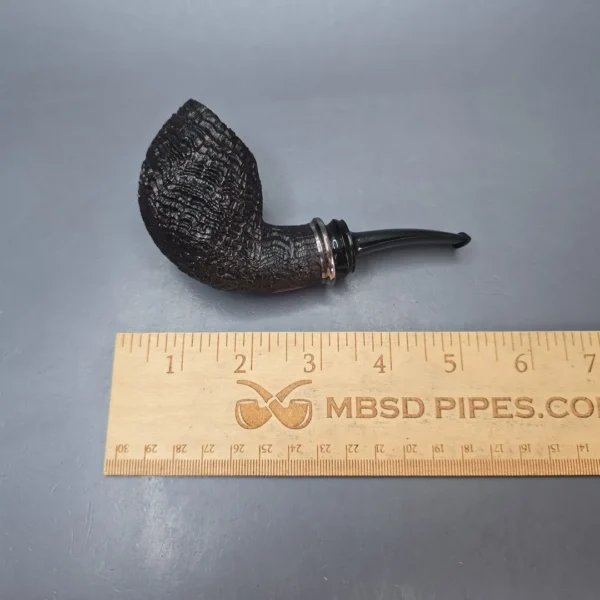 Abe Herbaugh Sandblasted Brandy w/ Silver Estate Briar Pipe, American Estates - Image 12