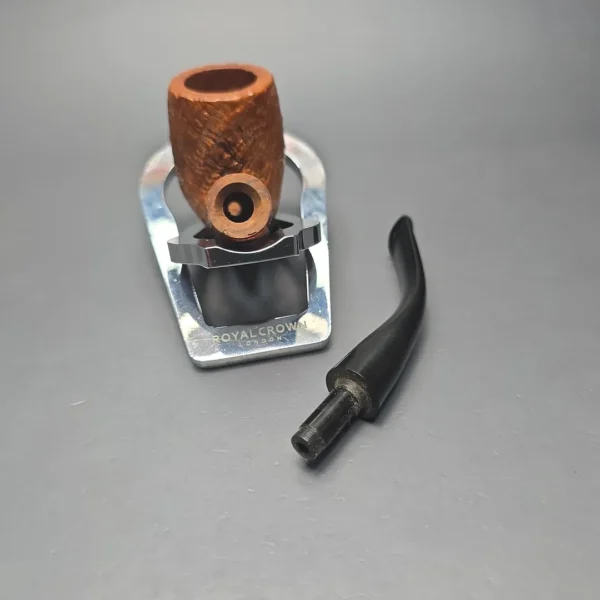 Charatan's Make Reuben Era 110 Sandblasted Bent Billiard Estate Briar Pipe, Unsmoked - Image 14