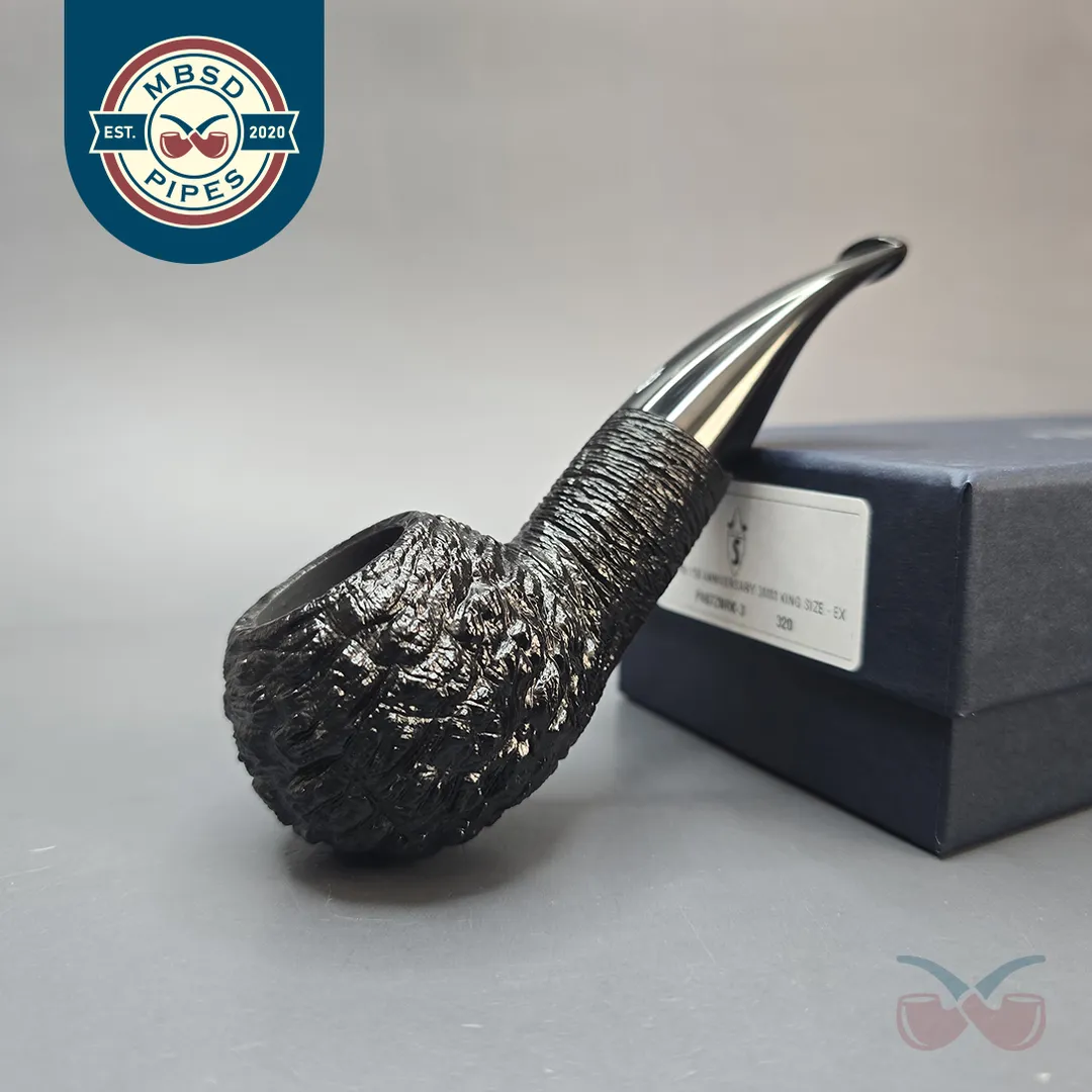 Savinelli 150th Anniversary Capri Root Briar 320 KS Rusticated Author Briar Pipe, New