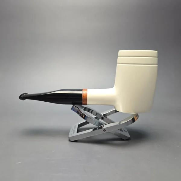 MBSD Meerschaum Deluxe Smooth "Whittler" Poker with Briar-Mortise (New) - Image 5