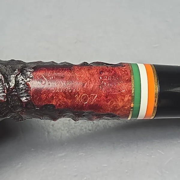 Peterson 2026 St Patrick's Day 107 Rusticated Billiard Briar Pipe, New - Image 11