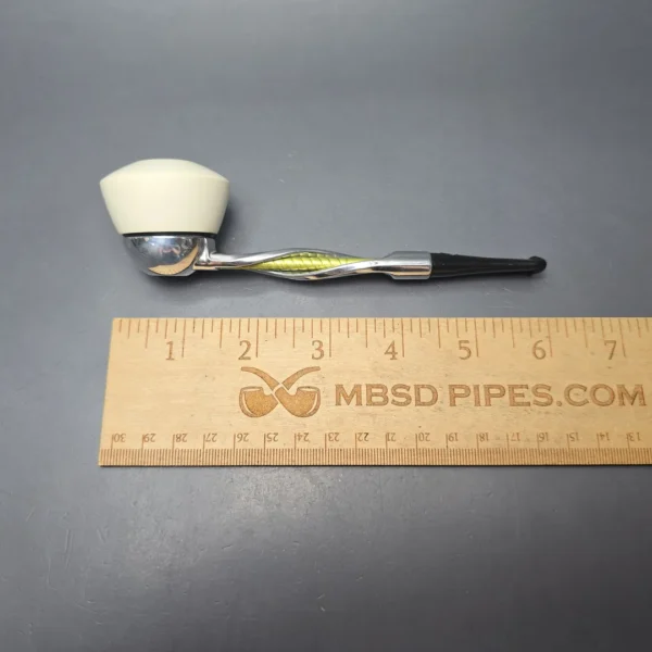 Falcon Shillelagh Green w/ MBSD Meerschaum Dublin Block Meerschaum Bowl Pipe, New - Image 11