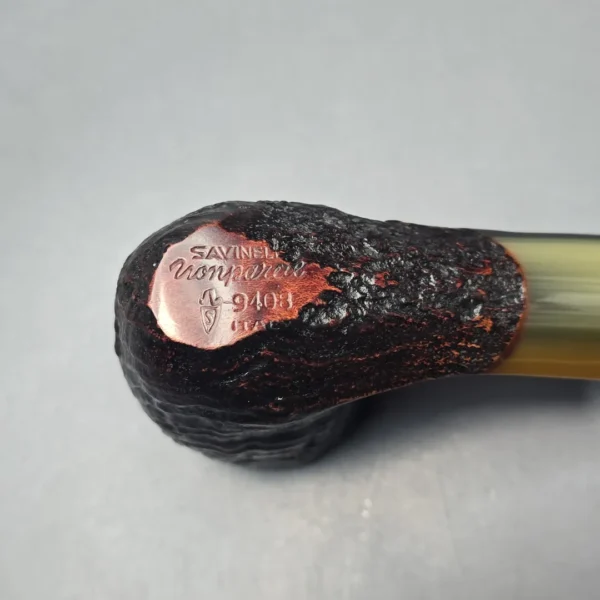 Savinelli Nonpareil 9408 Sandblasted Pickaxe w/ Horn Estate Briar Pipe, Italian Estates - Image 11
