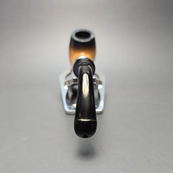 Belt Fumed African Block Meerschaum Bent Billiard w/ Les Wood Silver Estate Pipe, Unsmoked - Image 5