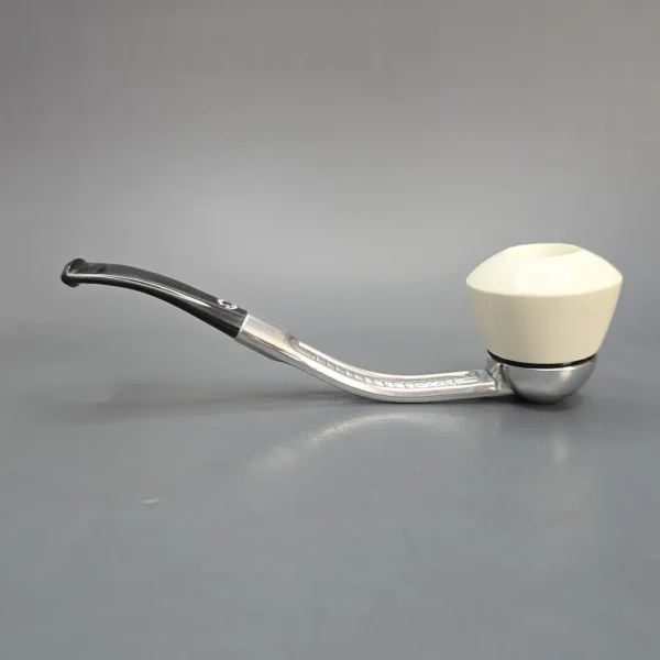 Falcon Bent Multipurpose w/ MBSD Meerschaum Dublin Block Meerschaum Bowl Pipe, New - Image 4
