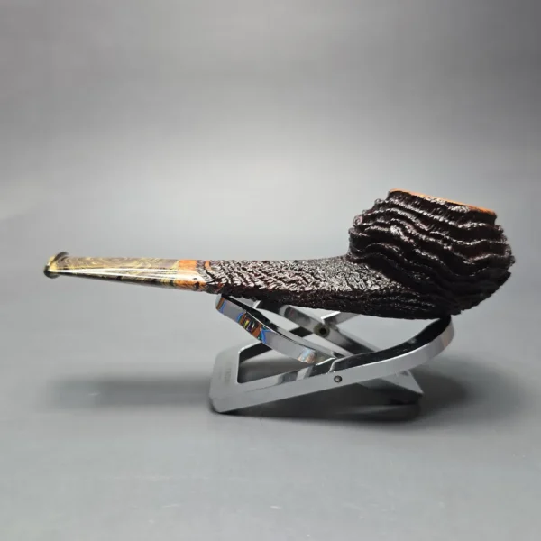 Walt Cannoy Cardinal House Munn Partially Rusticated Eskimo Handmade Briar Pipe, New - Image 4