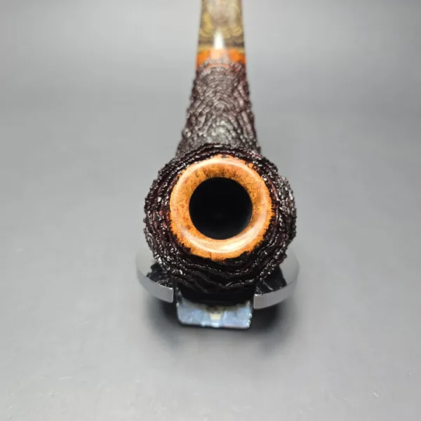 Walt Cannoy Cardinal House Munn Partially Rusticated Eskimo Handmade Briar Pipe, New - Image 5