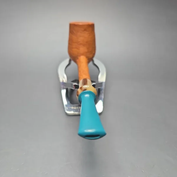 Brentegani Natural Sandblasted Lovat w/ Horn Handmade Briar Pipe, New - Image 6