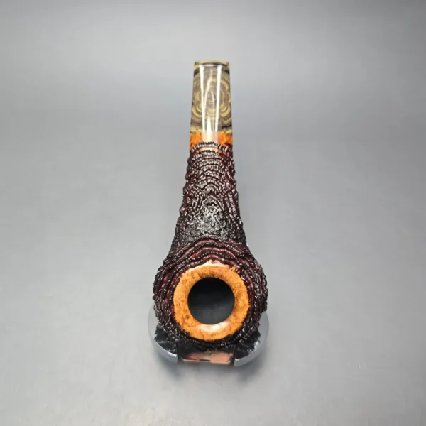 Walt Cannoy Cardinal House Munn Partially Rusticated Eskimo Handmade Briar Pipe, New - Image 6