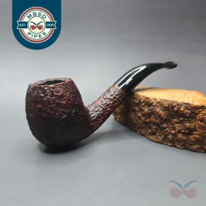 Savinelli Sitting 677 KS Rusticated Bent Billiard Estate Briar Pipe, Italian Estates, 6mm