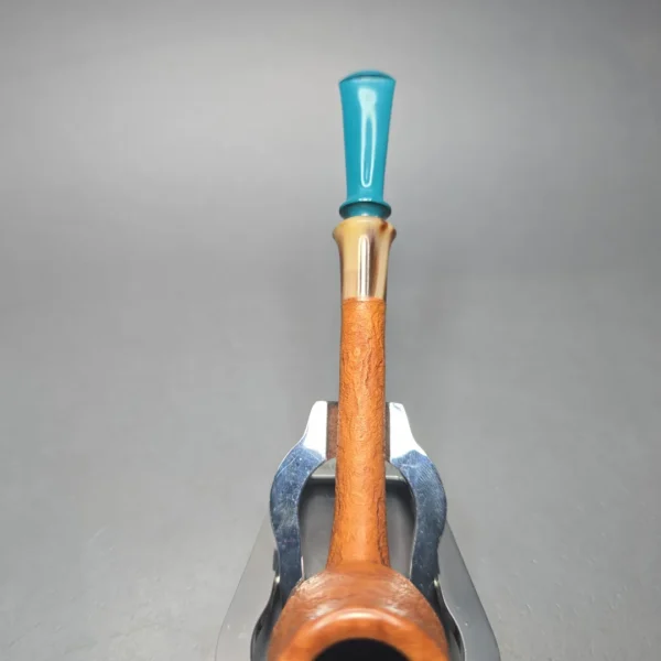 Brentegani Natural Sandblasted Lovat w/ Horn Handmade Briar Pipe, New - Image 8