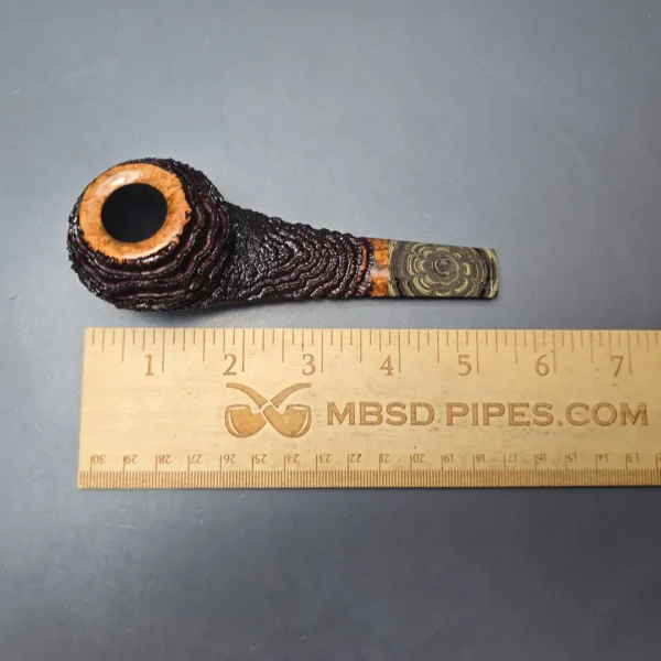 Walt Cannoy Cardinal House Munn Partially Rusticated Eskimo Handmade Briar Pipe, New - Image 12