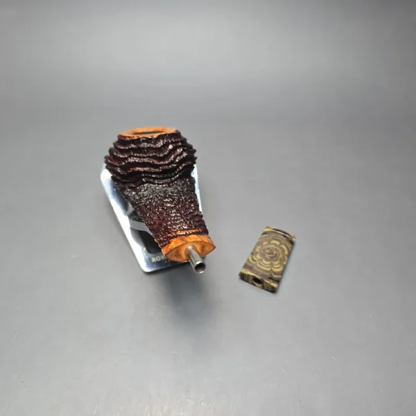 Walt Cannoy Cardinal House Munn Partially Rusticated Eskimo Handmade Briar Pipe, New - Image 13
