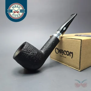 Chacom Skipper 703 Sandblasted Billiard w/ Aluminum Estate Briar Pipe, Unsmoked