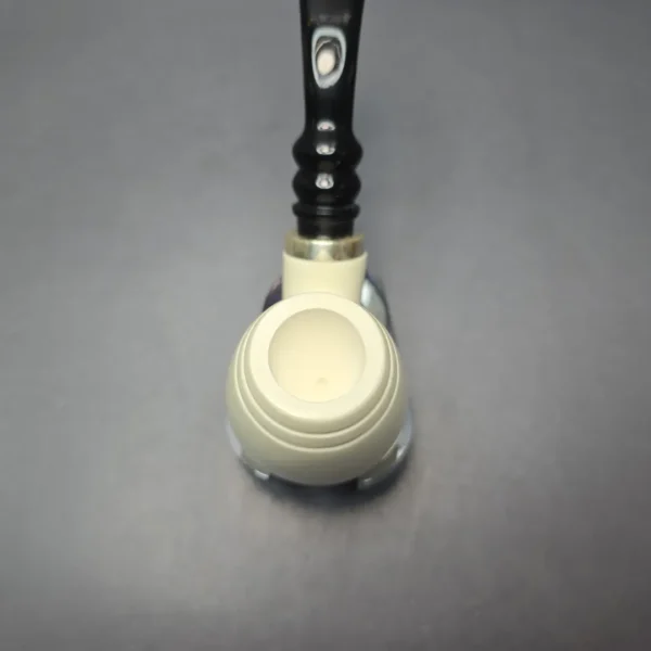 MBSD Meerschaum Silver Smooth Egg Reverse Calabash Block Meerschaum Pipe, New - Image 9