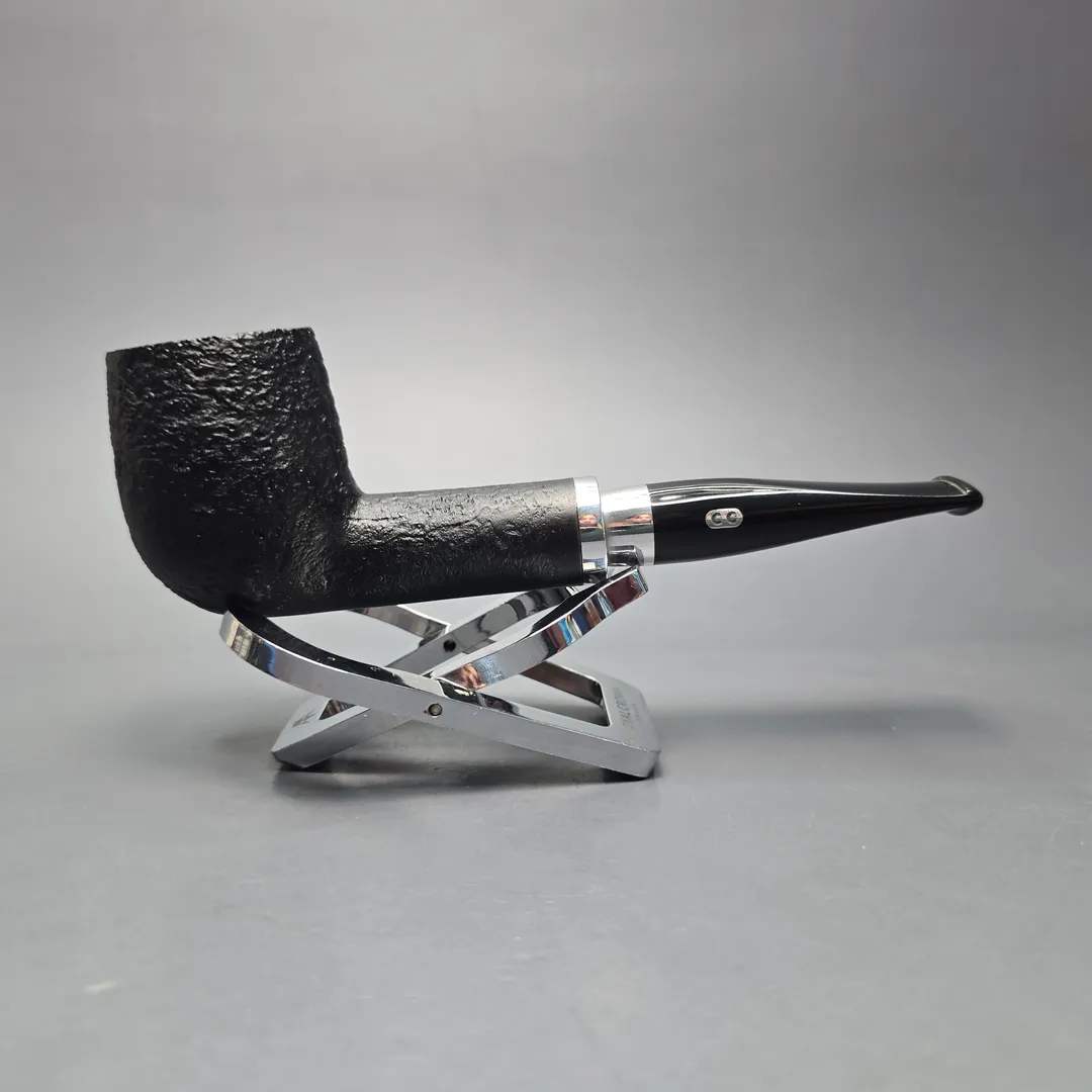 Chacom Skipper 703 Sandblasted Billiard w/ Aluminum Estate Briar Pipe, Unsmoked - Image 2