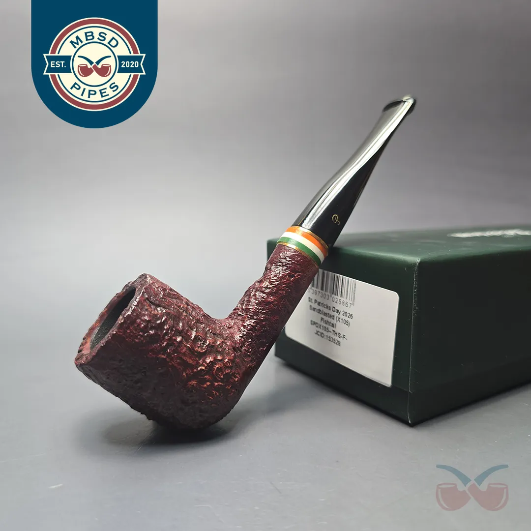 Peterson 2026 St Patrick's Day XL05 Sandblasted Billiard Briar Pipe, New