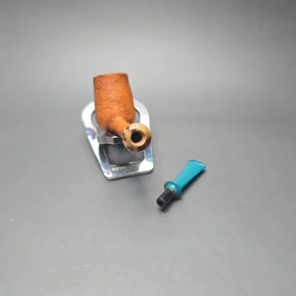 Brentegani Natural Sandblasted Lovat w/ Horn Handmade Briar Pipe, New - Image 16