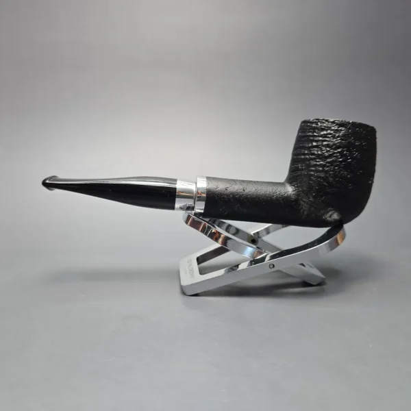 Chacom Skipper 703 Sandblasted Billiard w/ Aluminum Estate Briar Pipe, Unsmoked - Image 4