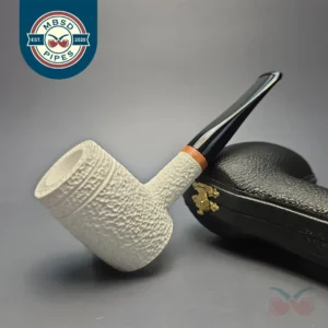 MBSD Meerschaum Deluxe Rusticated "Whittler" Poker with Briar-Mortise (New)