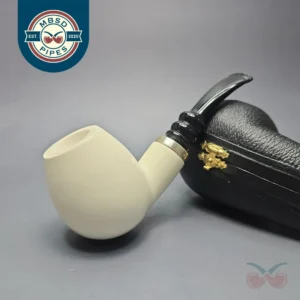 MBSD Meerschaum Smooth Egg Reverse Calabash Block Meerschaum Pipe, New