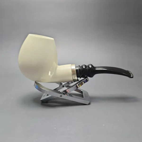 MBSD Meerschaum Smooth Egg Reverse Calabash Block Meerschaum Pipe, New - Image 11