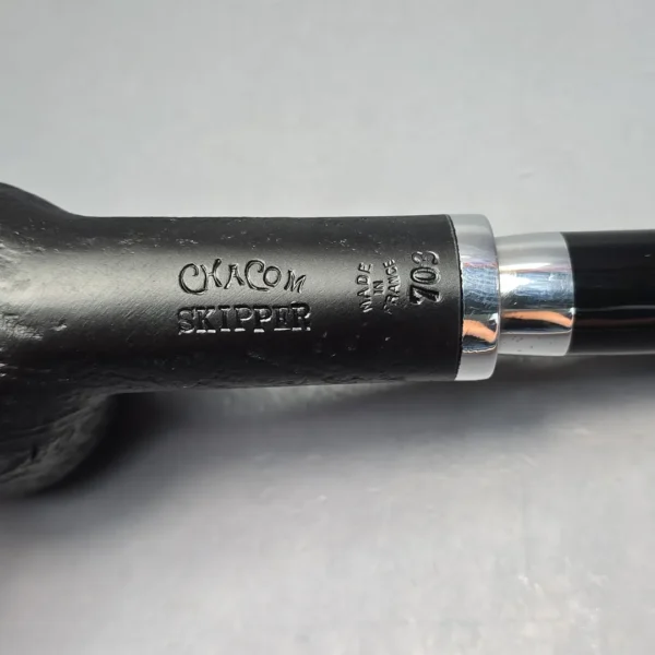 Chacom Skipper 703 Sandblasted Billiard w/ Aluminum Estate Briar Pipe, Unsmoked - Image 11