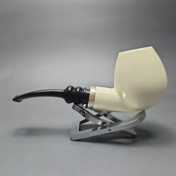 MBSD Meerschaum Smooth Egg Reverse Calabash Block Meerschaum Pipe, New - Image 9
