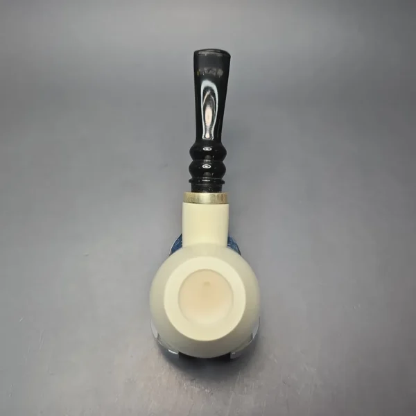 MBSD Meerschaum Smooth Egg Reverse Calabash Block Meerschaum Pipe, New - Image 7