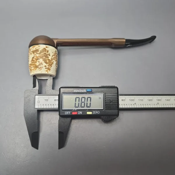 Falcon Extra Curved w/ MBSD Meerschaum Billiard Block Meerschaum Bowl Pipe, New - Image 3