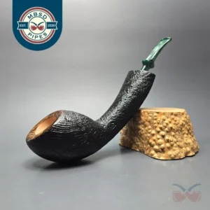 Buckeye Hand Made Magnum Sandblasted Long Shank Egg Briar Pipe, New