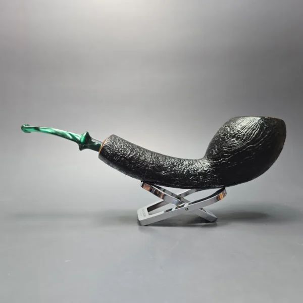 Buckeye Hand Made Magnum Sandblasted Long Shank Egg Briar Pipe, New - Image 4