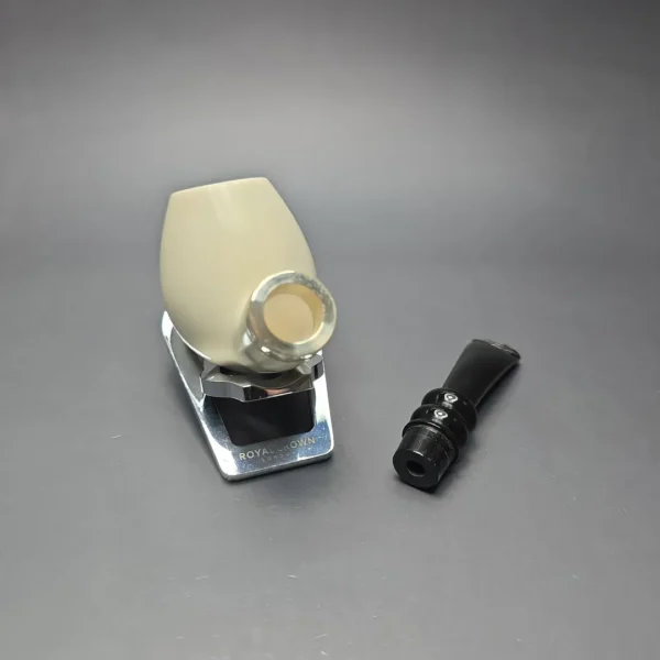 MBSD Meerschaum Smooth Egg Reverse Calabash Block Meerschaum Pipe, New - Image 3