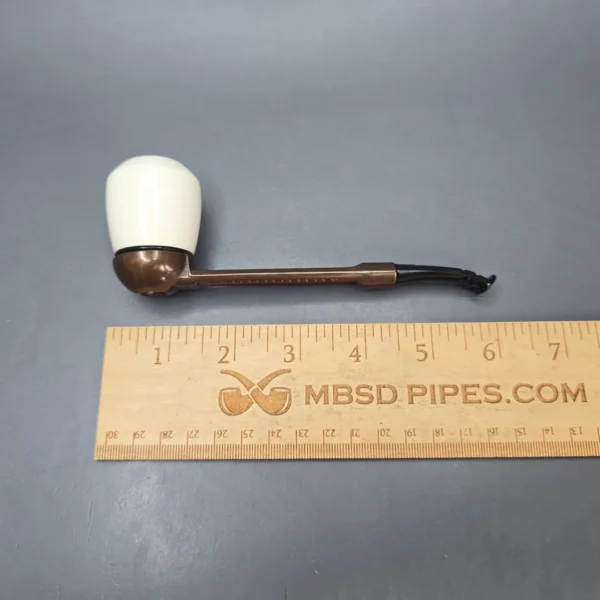 Falcon Extra Curved Dental w/ MBSD Meerschaum Billiard Block Meerschaum Bowl Pipe, New - Image 11