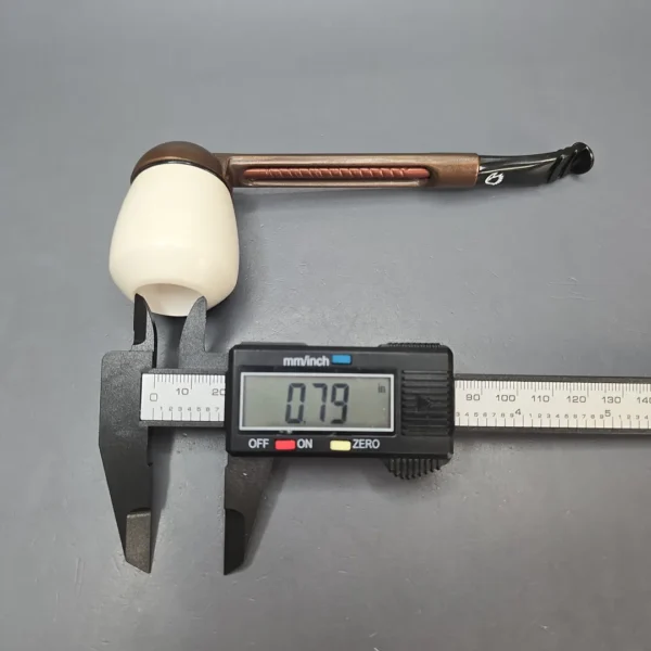Falcon Extra Curved Dental w/ MBSD Meerschaum Billiard Block Meerschaum Bowl Pipe, New - Image 12