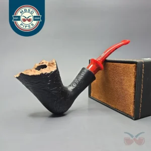 Chacom Fleur Black Sandblasted Freehand Estate Briar Pipe, Unsmoked