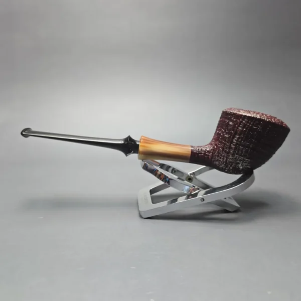 Adam Remington Sandblasted Dublin w/ Horn Estate Briar Pipe, American Estates - Image 4
