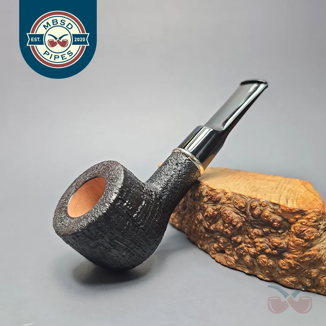 Buckeye Hand Made Sandblasted Pot w/ Nickel, Briar Pipe, New