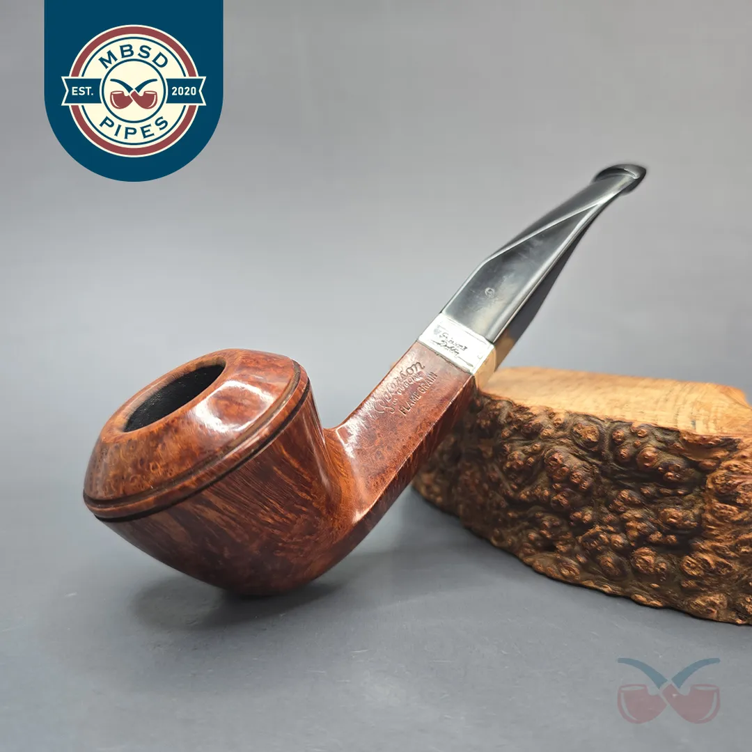 Peterson Flame Grain B5 Smooth Bulldog w/ Silver Estate Briar Pipe, Irish Estates