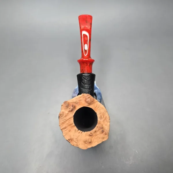 Chacom Fleur Black Sandblasted Freehand Estate Briar Pipe, Unsmoked - Image 9