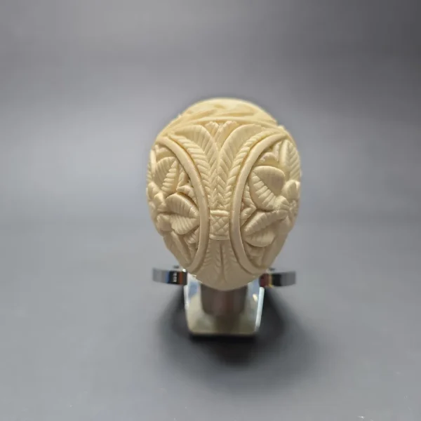 MBSD Meerschaum Floral Apple Reverse Calabash Block Meerschaum Pipe, New - Image 4