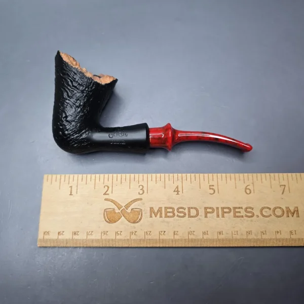 Chacom Fleur Black Sandblasted Freehand Estate Briar Pipe, Unsmoked - Image 12