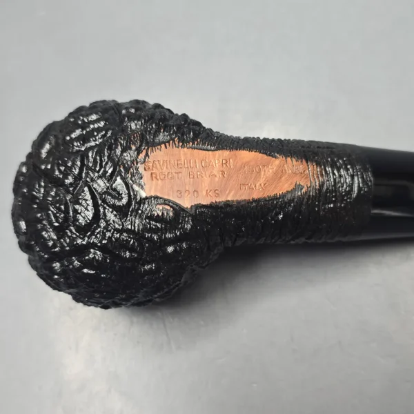 Savinelli 150th Anniversary Capri Root Briar 320 KS Rusticated Author Briar Pipe, New - Image 11