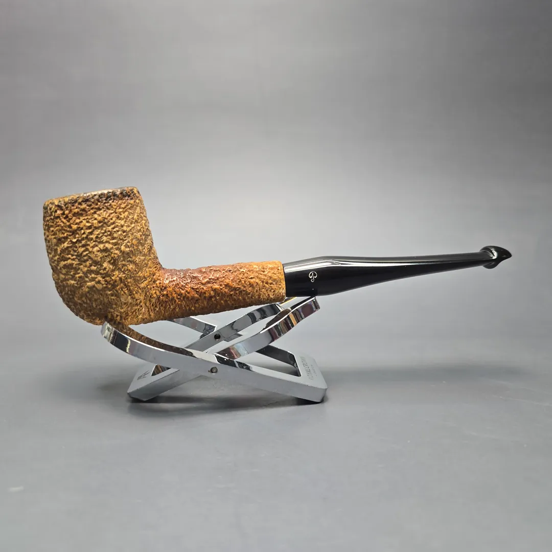 Peterson (c.1970s-80s) Tawny Rusticated Billiard African Block Meerschaum Pipe, Irish Estates - Image 2