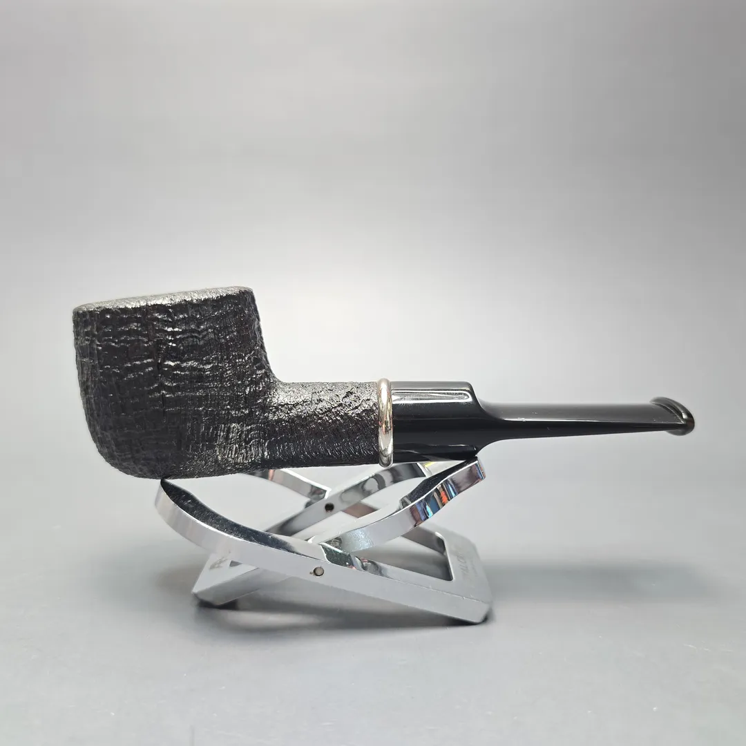 Buckeye Hand Made Sandblasted Pot w/ Nickel, Briar Pipe, New - Image 2