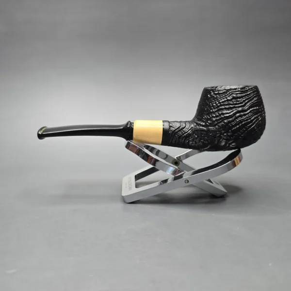 MBSD Briars By Piero Vitale Vintage Sandblasted Author w/ Boxwood, Briar Pipe, New - Image 4